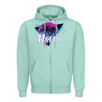 Seafoam miami beach souvenir vintage 80s Zipper Hoodie - linhVisuals