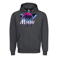 Smoke miami beach souvenir vintage 80s Zipper Hoodie - linhVisuals
