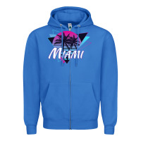 True Royal miami beach souvenir vintage 80s Zipper Hoodie - linhVisuals