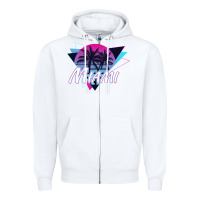 White miami beach souvenir vintage 80s Zipper Hoodie - linhVisuals