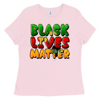 Bubblegum Pink black lives matter Ladies Tee - FaDigitalArtStudio
