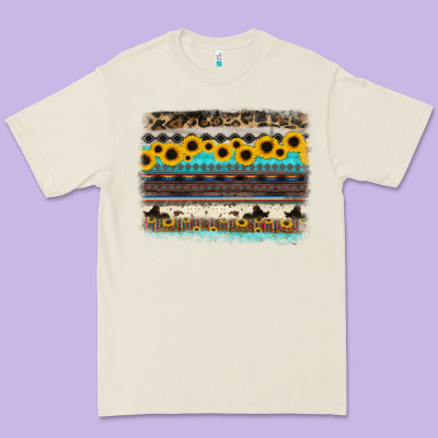 Sunflower Aztec Serape Cowhide Background Premium Tee Designed By Ranaportraitstore