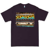 Plum sunflower aztec serape cowhide background Premium Tee - RanaPortraitStore