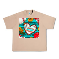 Burro baseball hearts and sunflowers with turquoise gemstone seamless patter Urban Heavy Tee - BundleAndBundleShop