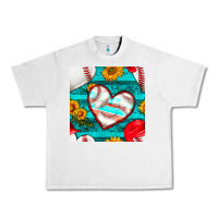 Lunar Rock baseball hearts and sunflowers with turquoise gemstone seamless patter Urban Heavy Tee - BundleAndBundleShop