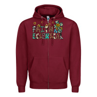 Burgundy faith is essential Zipper Hoodie - JahusDesignShop