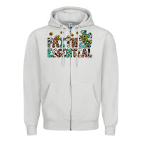 Dove Grey faith is essential Zipper Hoodie - JahusDesignShop