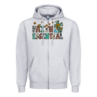 Heather Grey faith is essential Zipper Hoodie - JahusDesignShop