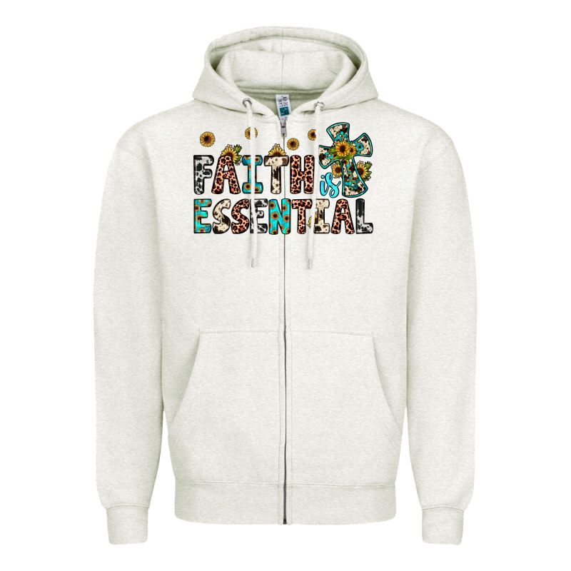 Faith Is Essential Zipper Hoodie by JahusDesignShop | Teevron