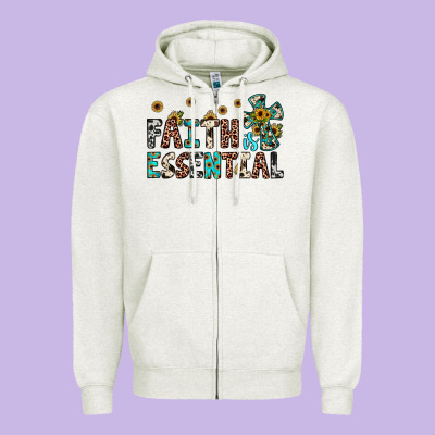 Faith Is Essential Zipper Hoodie Designed By Jahusdesignshop