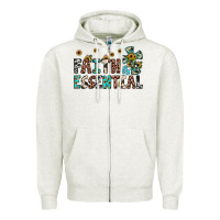 Oatmeal Heather faith is essential Zipper Hoodie - JahusDesignShop