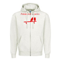 Oatmeal Heather attempted murder Zipper Hoodie - linhVisuals