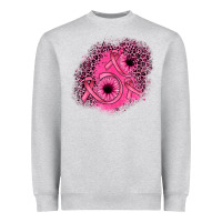 Heather Grey ribbon patch Heavyweight Sweatshirt - JahusDesignShop