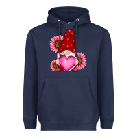 Navy valentines day with sunflowers gnomes Heavyweight Hoodie - RanaPortraitStore