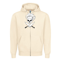 Sandshell chef skull and crossbones knives halloween Zipper Hoodie - linhVisuals