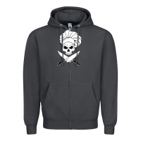 Smoke chef skull and crossbones knives halloween Zipper Hoodie - linhVisuals