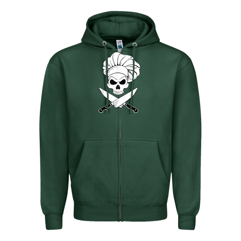 Chef Skull And Crossbones Knives Halloween Zipper Hoodie by linhVisuals | Teevron