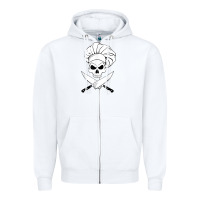 White chef skull and crossbones knives halloween Zipper Hoodie - linhVisuals