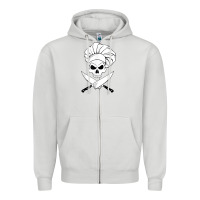 Dove Grey chef skull and crossbones knives halloween Zipper Hoodie - linhVisuals