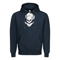 Navy chef skull and crossbones knives halloween Zipper Hoodie - linhVisuals