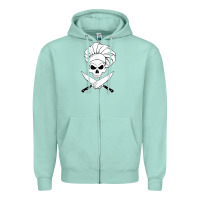 Seafoam chef skull and crossbones knives halloween Zipper Hoodie - linhVisuals