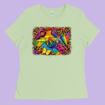 Lgbtq Background Ladies Tee Designed By Fadigitalartstudio