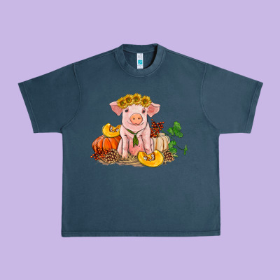 Fall Pig Urban Heavy Tee Designed By Ranaportraitstore