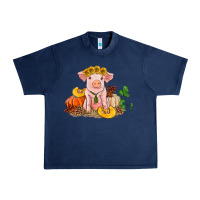 Navy fall pig Urban Heavy Tee - RanaPortraitStore