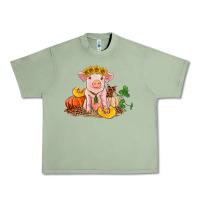 Oil Green fall pig Urban Heavy Tee - RanaPortraitStore
