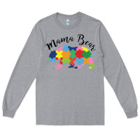 Heather Grey mama bear Long Sleeve Tee - CowhideDigitalArt