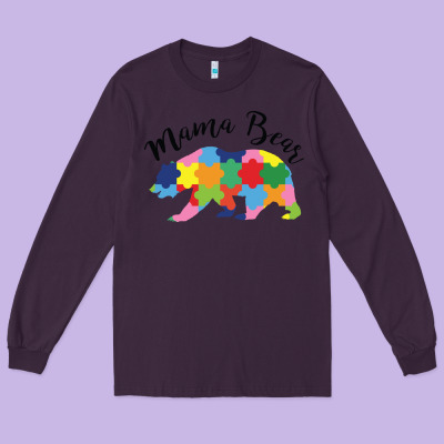 Mama Bear Long Sleeve Tee Designed By Cowhidedigitalart