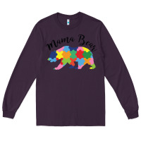 Plum mama bear Long Sleeve Tee - CowhideDigitalArt
