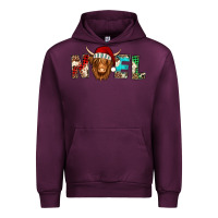 Mauve Wine noel long haired shaggy cow Urban Hoodie - Jasminsmagicworld