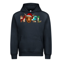 Navy noel long haired shaggy cow Urban Hoodie - Jasminsmagicworld