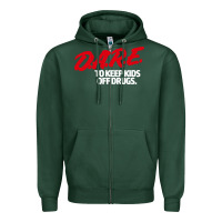 Sports Green d.a.r.e Zipper Hoodie - linhVisuals
