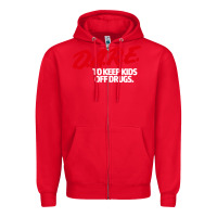 Red d.a.r.e Zipper Hoodie - linhVisuals
