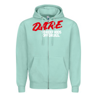 Seafoam d.a.r.e Zipper Hoodie - linhVisuals