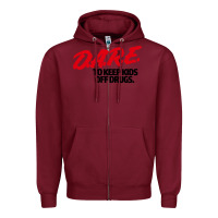 Burgundy d.a.r.e Zipper Hoodie - linhVisuals