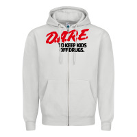 Dove Grey d.a.r.e Zipper Hoodie - linhVisuals