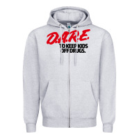 Heather Grey d.a.r.e Zipper Hoodie - linhVisuals