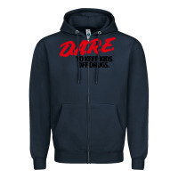 Navy d.a.r.e Zipper Hoodie - linhVisuals
