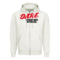Oatmeal Heather d.a.r.e Zipper Hoodie - linhVisuals