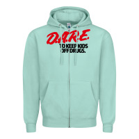 Seafoam d.a.r.e Zipper Hoodie - linhVisuals