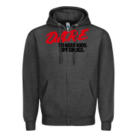 Charcoal Heather d.a.r.e Zipper Hoodie - linhVisuals