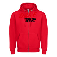 Red d.a.r.e Zipper Hoodie - linhVisuals