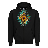 Black aztec leopard sunflower Zipper Hoodie - JahusDesignShop