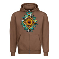 Chestnut aztec leopard sunflower Zipper Hoodie - JahusDesignShop
