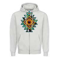 Dove Grey aztec leopard sunflower Zipper Hoodie - JahusDesignShop
