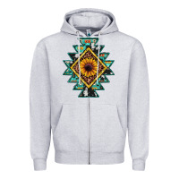 Heather Grey aztec leopard sunflower Zipper Hoodie - JahusDesignShop