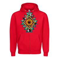 Red aztec leopard sunflower Zipper Hoodie - JahusDesignShop